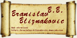 Branislav Bliznaković vizit kartica